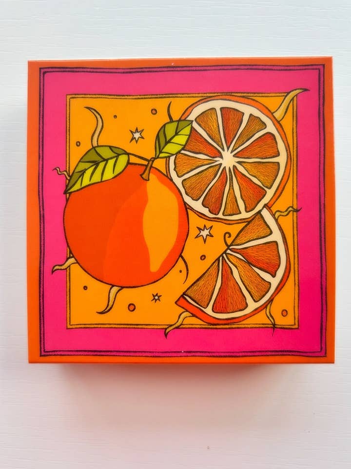 Juicy Oranges Matchbox for wholesale by The Colour Emporium