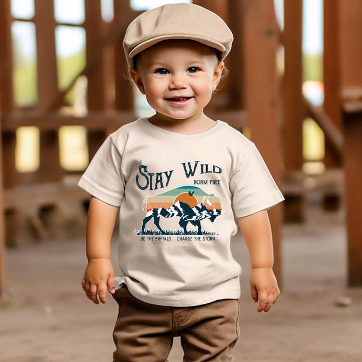 Stay Wild - Boys Graphic Tee for wholesale by The Countryside Cottage