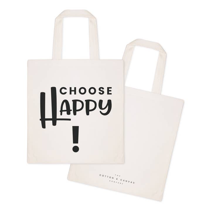 The Cotton & Canvas Co. - Wholesale Tote Bag - Women's - Choose Happy Tote and Handbag