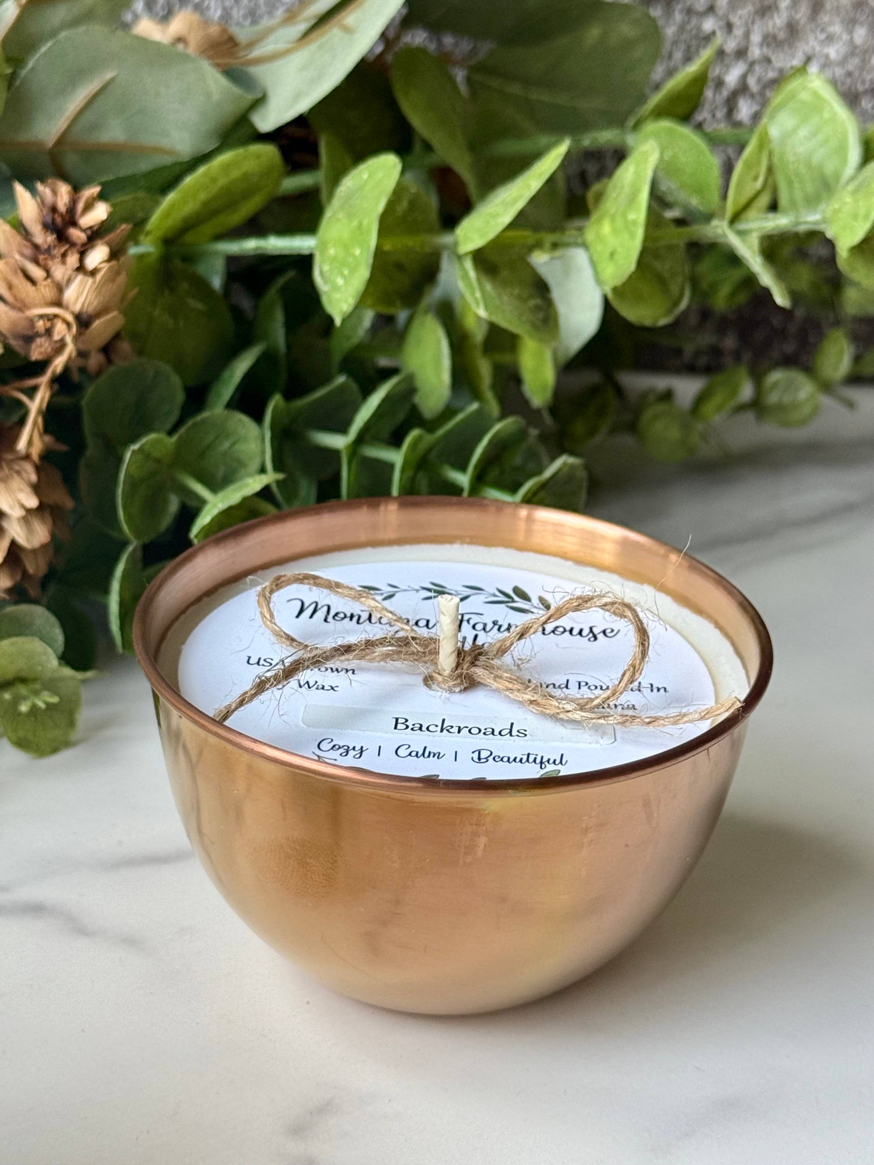 Montana Farmhouse Candles - Vente Bougie en bocal - Bol en cuivre - 5,5 onces 1