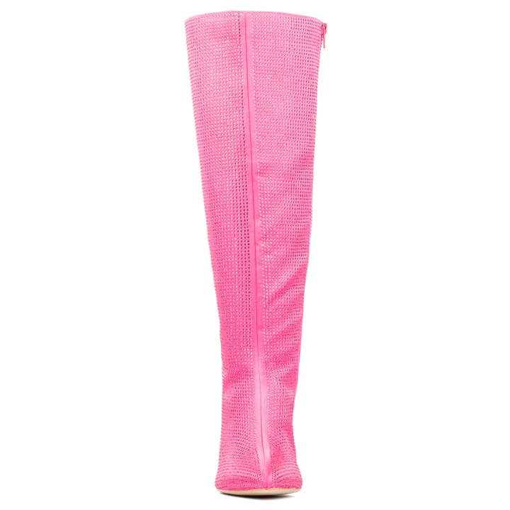 Rosa Bota de Cano Alto com Pedras Stevie para Mulher da Fashion To Figure para venda a revendedores na Faire3