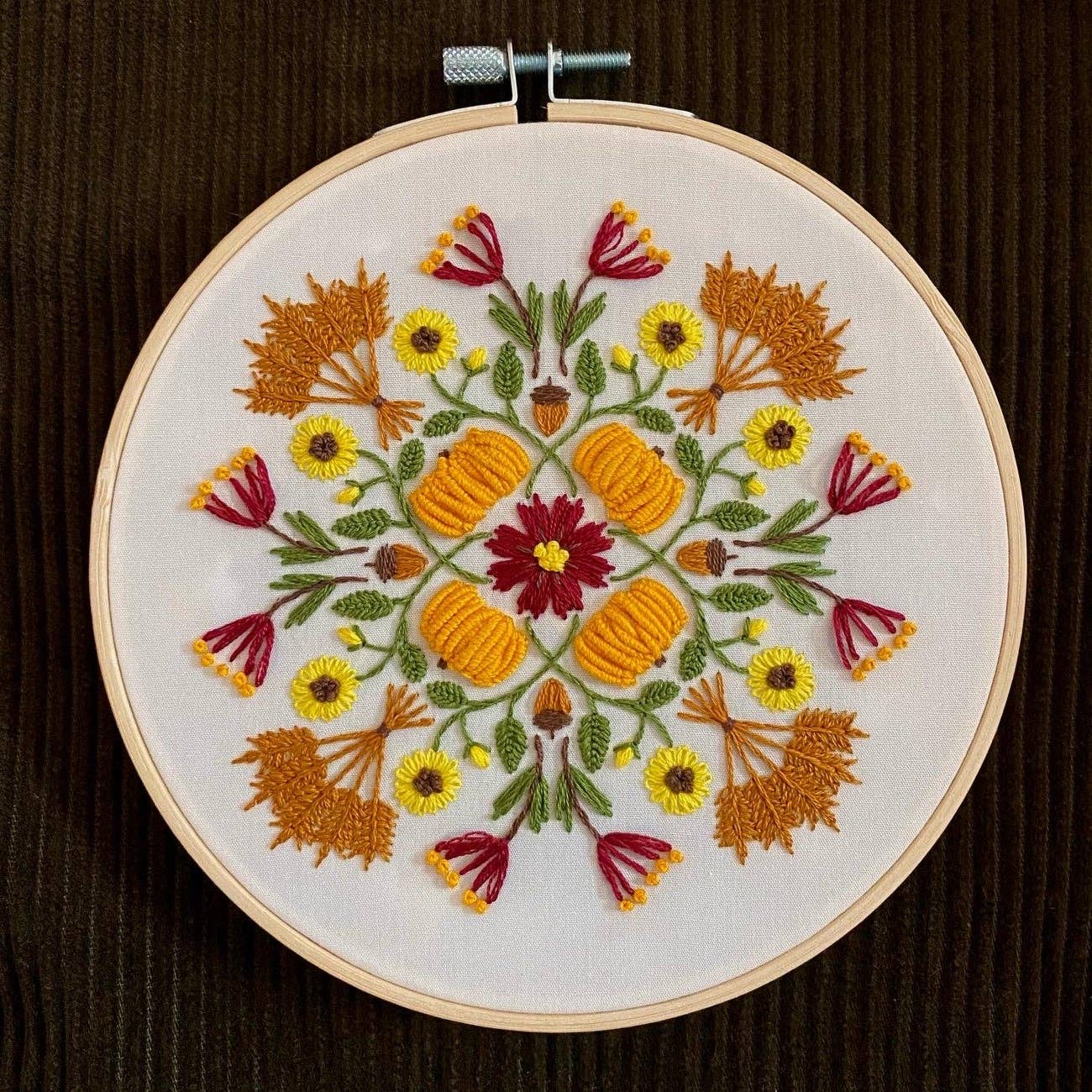 Harvest Mandala Sampler Craft DIY Embroidery Kit for wholesale by Stitches By Tiff