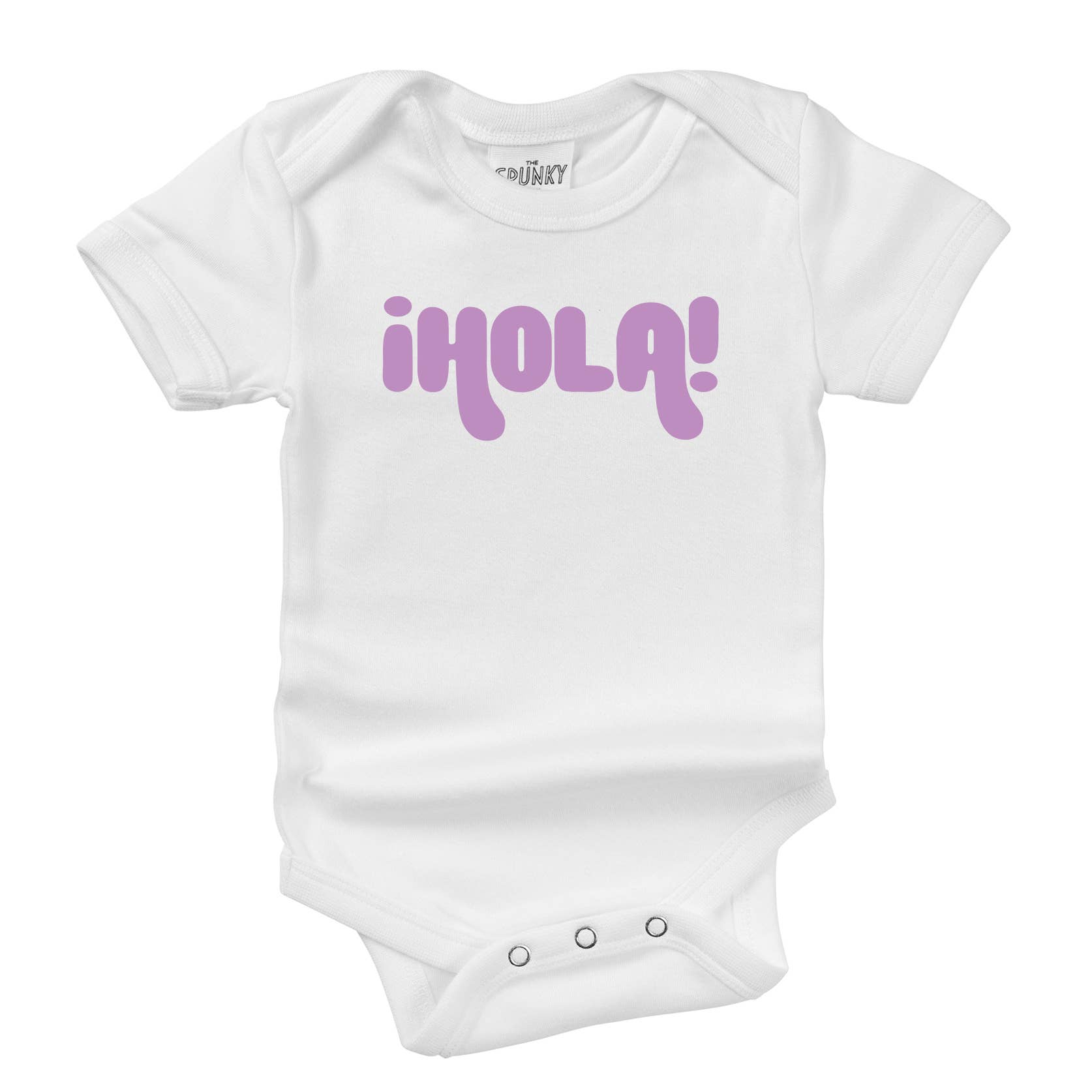 Spunky Stork - Venta al por mayor Camiseta serigrafiada - Bebé - Body orgánico en español Hola Hello para bebé recién nacido3