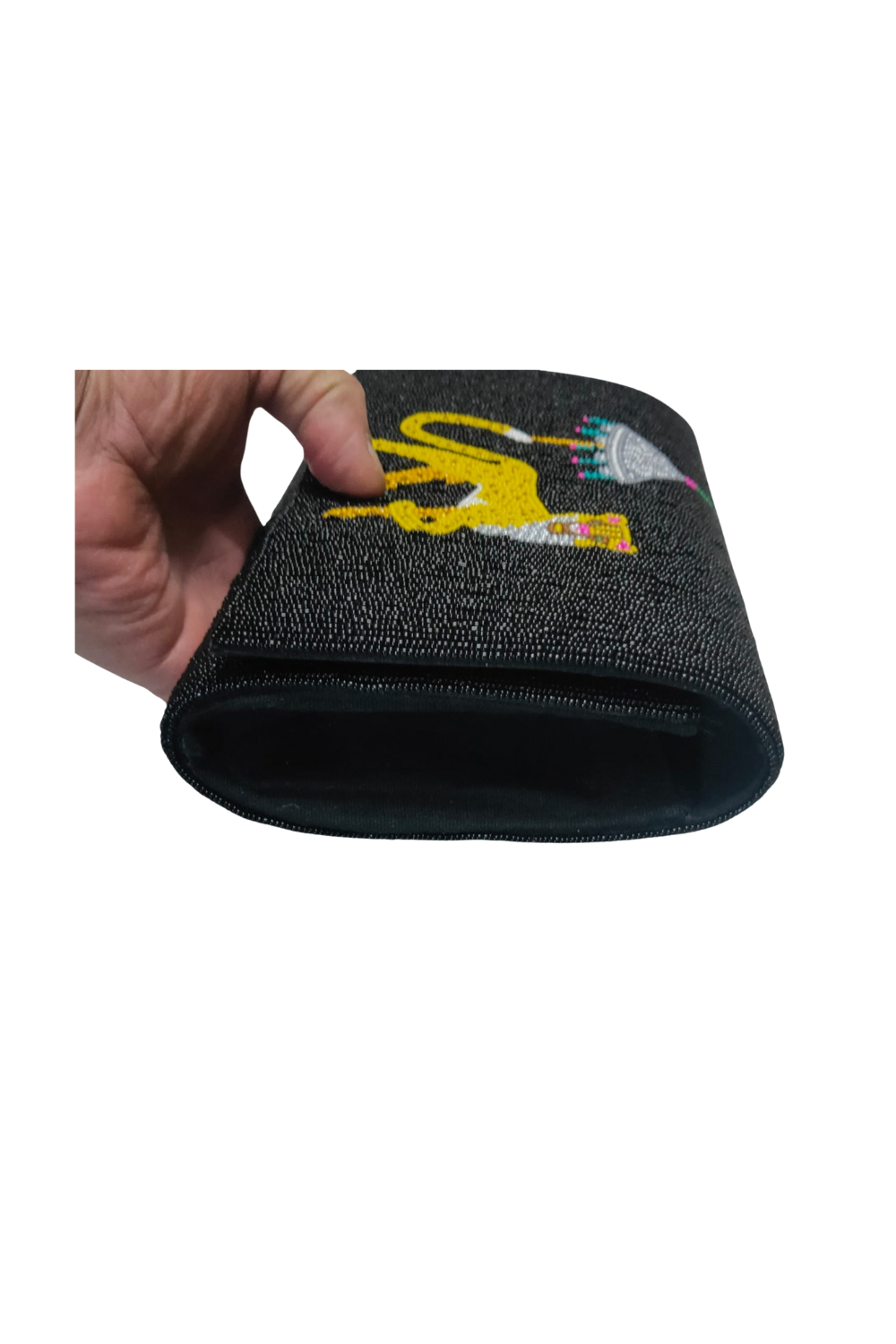 NAVY JANE - Wholesale Clutch Bag - Women's - Black Beaded Chinoiserie Cheetah Clutch – Luxury Bag1