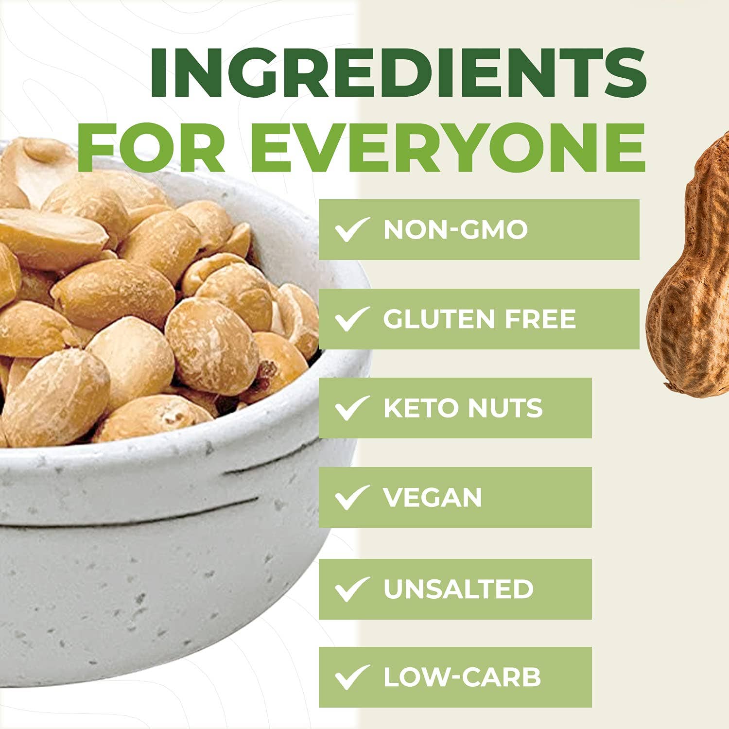 Beyond Nature – Großhandel Nüsse – Beyond Nature Trocken geröstete Erdnüsse – Ungesalzen 2lbs (32oz)*63