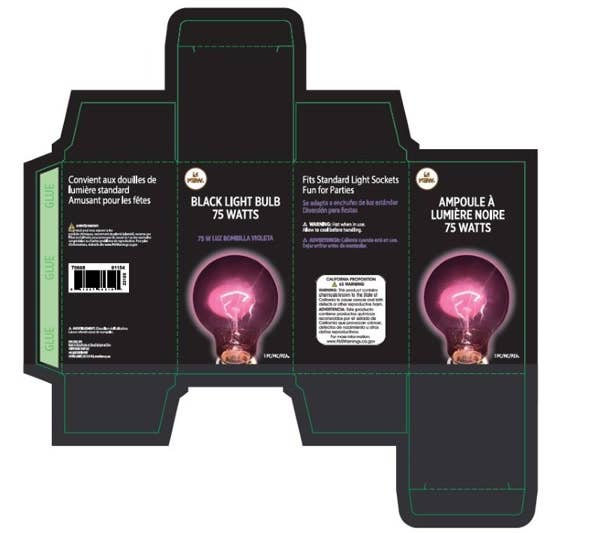 KBW Global Corp. - Wholesale Light Bulb/Puck - 75-Watt Black Light Bulb0