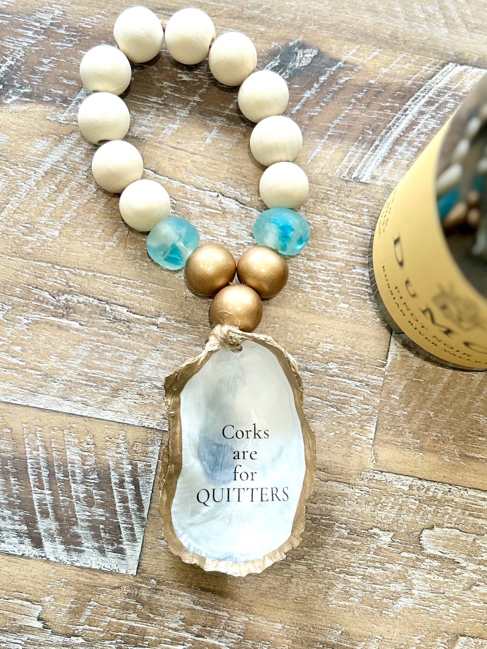 Coast and Cork - Wholesale Wine Charm - Corks are for Quitters - Beaded Bottle Charm4