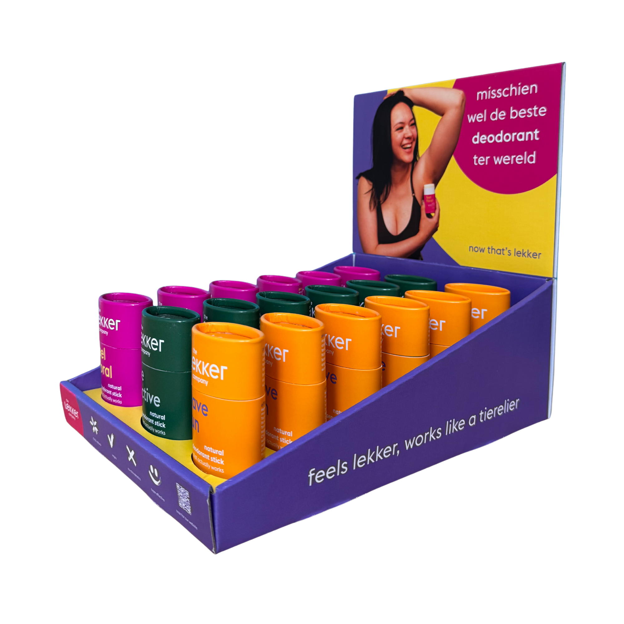 The Lekker Company – wholesale Återförsäljarskyltning – Deodorantstiftsdisplay1