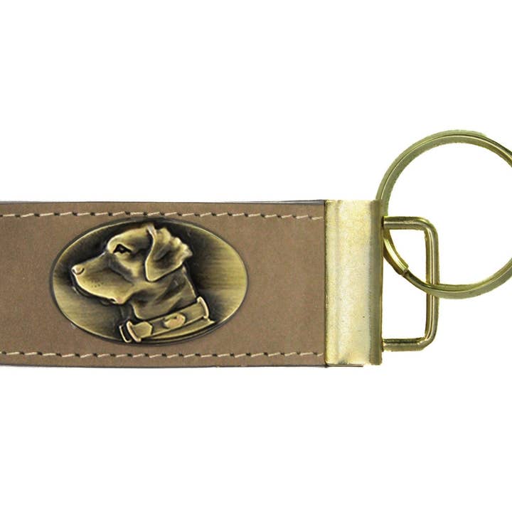 Zep-Pro - Wholesale Keychain - Unisex - Leather Loop Key Fob. Crazyhorse Full Grain Leather With Antique Brass Logo. Bass, Dog, Deer, Mallard6