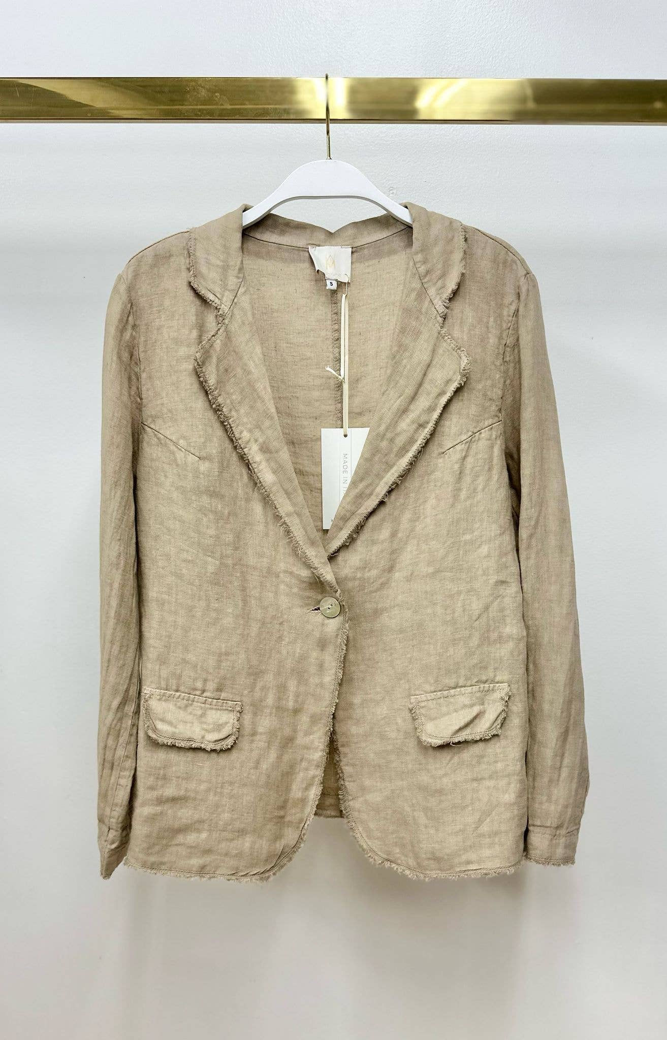 MILIO MILANO - Wholesale Blazer - Women's - LINEN BLAZER W/ FRAYED LAPEL AND HEM (154160/11661)13