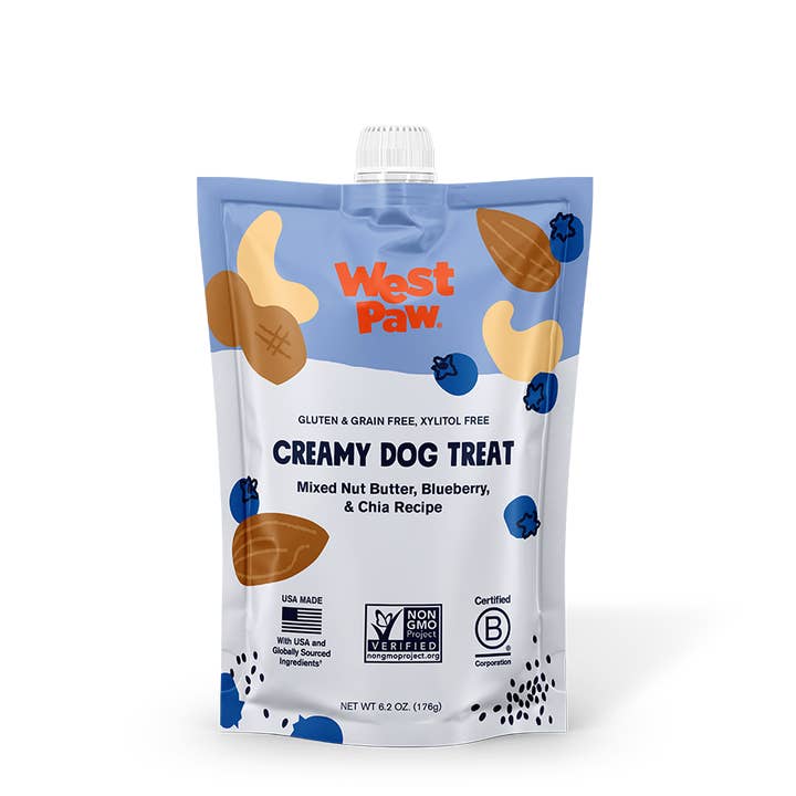 Nut Butter, Blueberry & Chia Seed Creamy Treats -Case of 6 for wholesale by West Paw