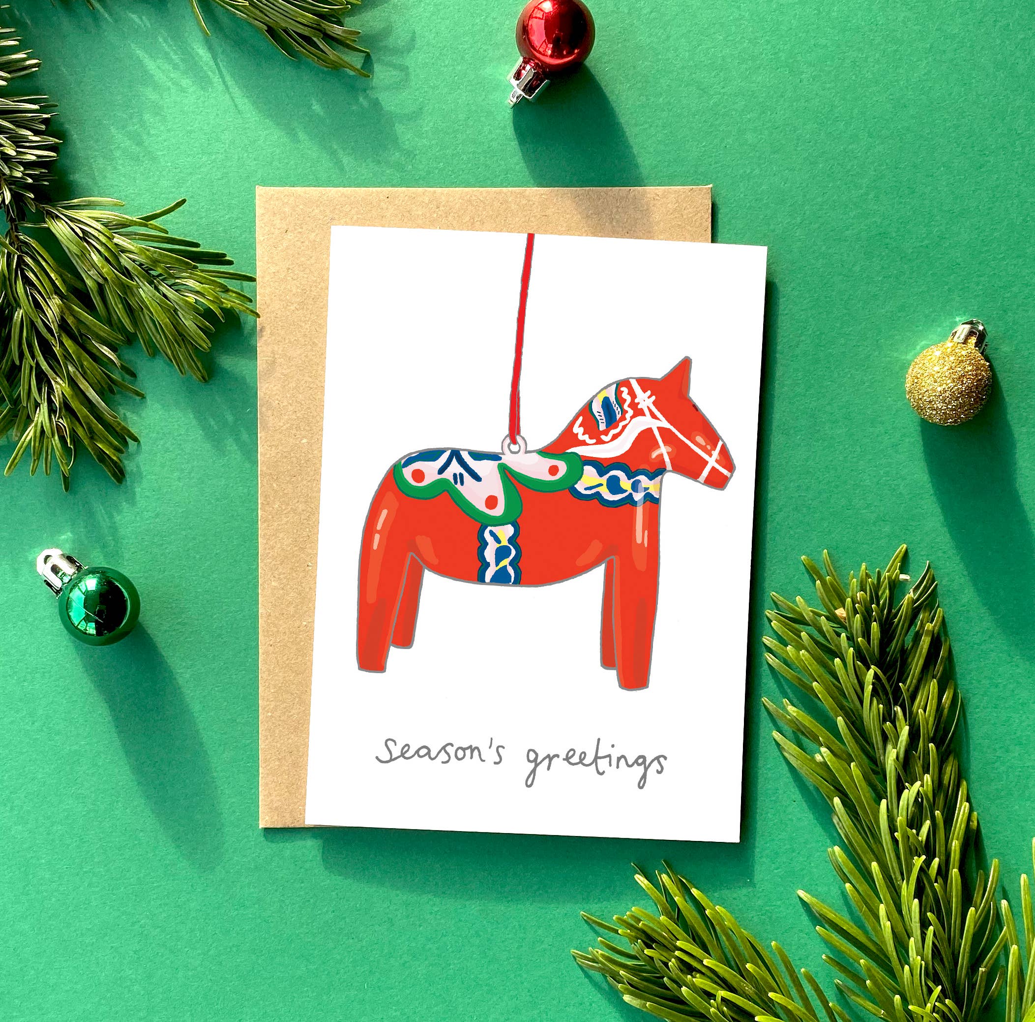 You've Got Pen On Your Face - Wholesale Christmas Card - Dala Horse Kitsch Christmas Greeting Card | Nordic Card2