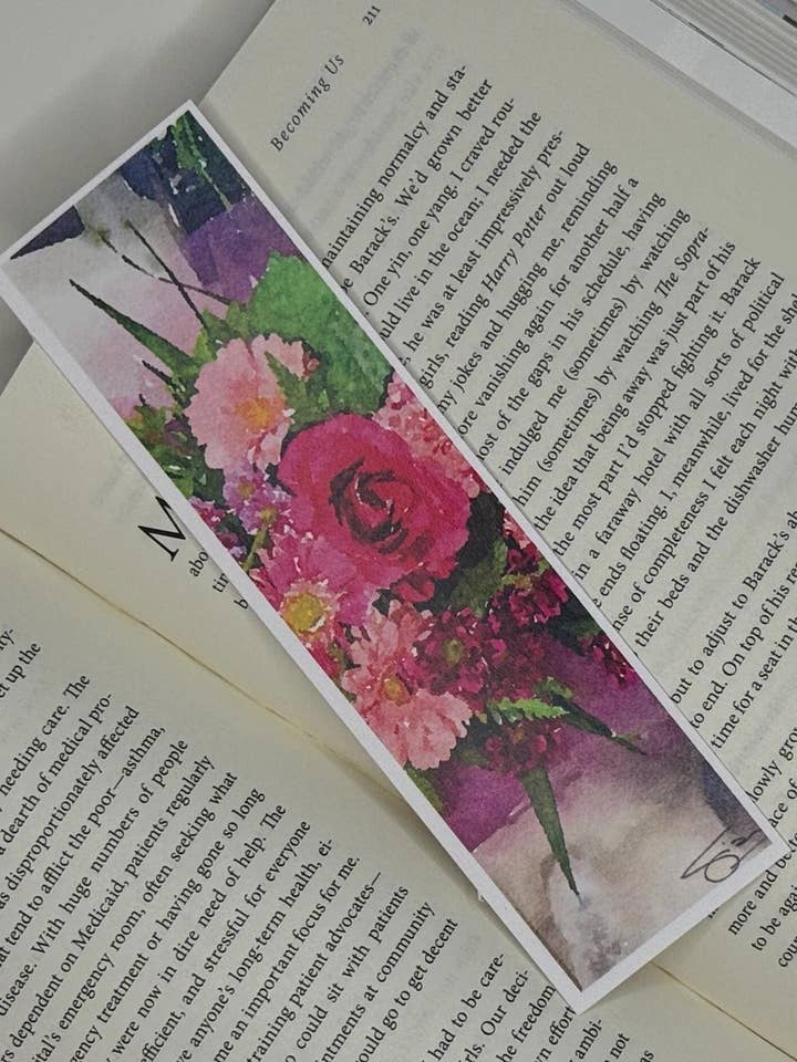Watercolor Rose Bookmark: Floral Reader Gift for wholesale by Created SO!