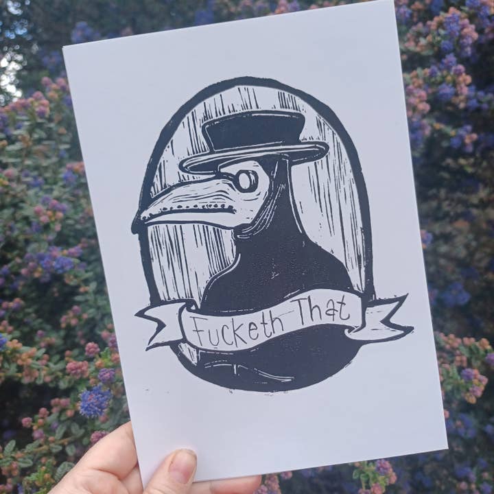 'Verdammt Das' Pestdoktor A5 Druck für den Großhandel von Minifi's Oddities