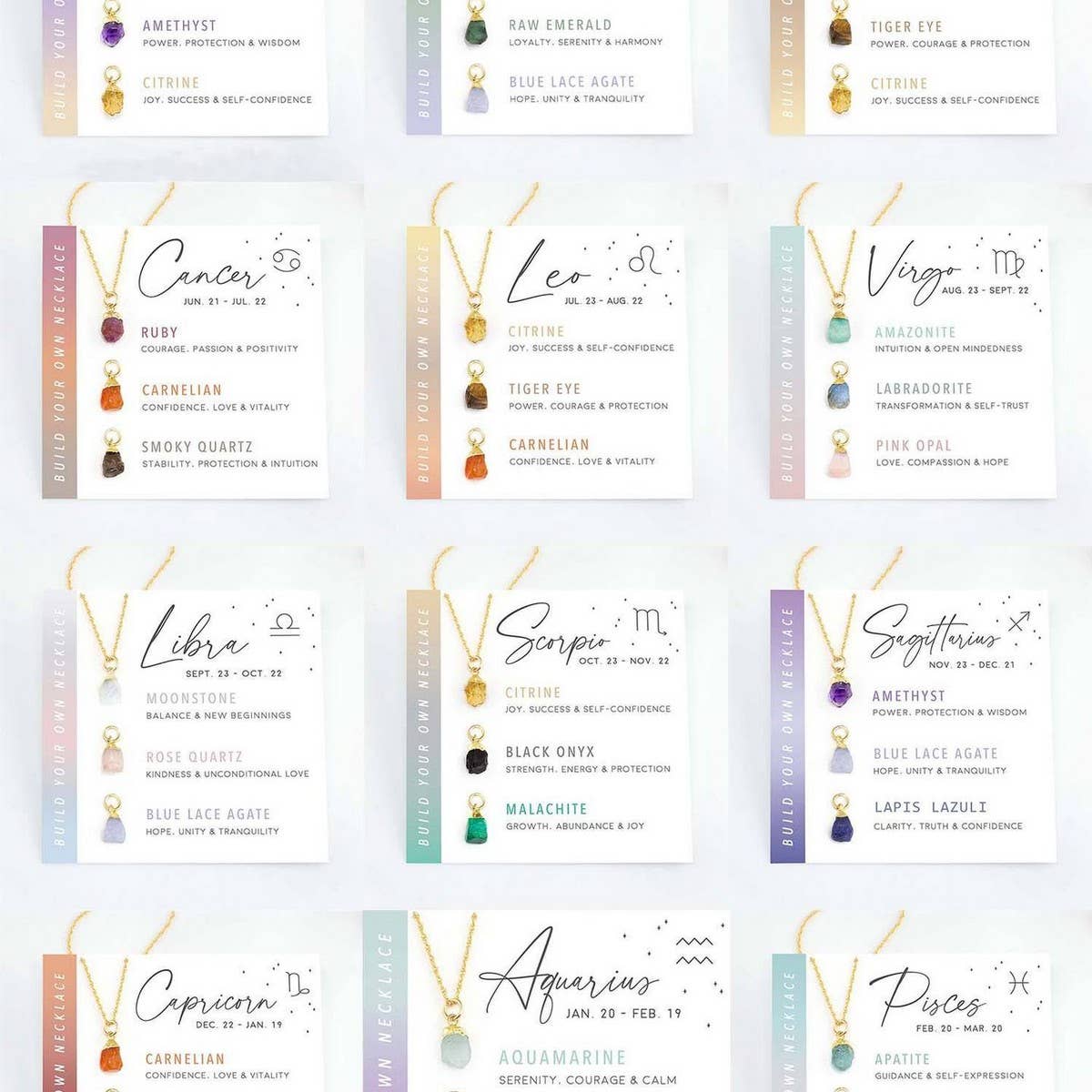 ACCITY - Wholesale Pendant/Charm Necklace - TWELVE CONSTELLATIONS NATURAL STONE NECKLACE_CWAJE104815