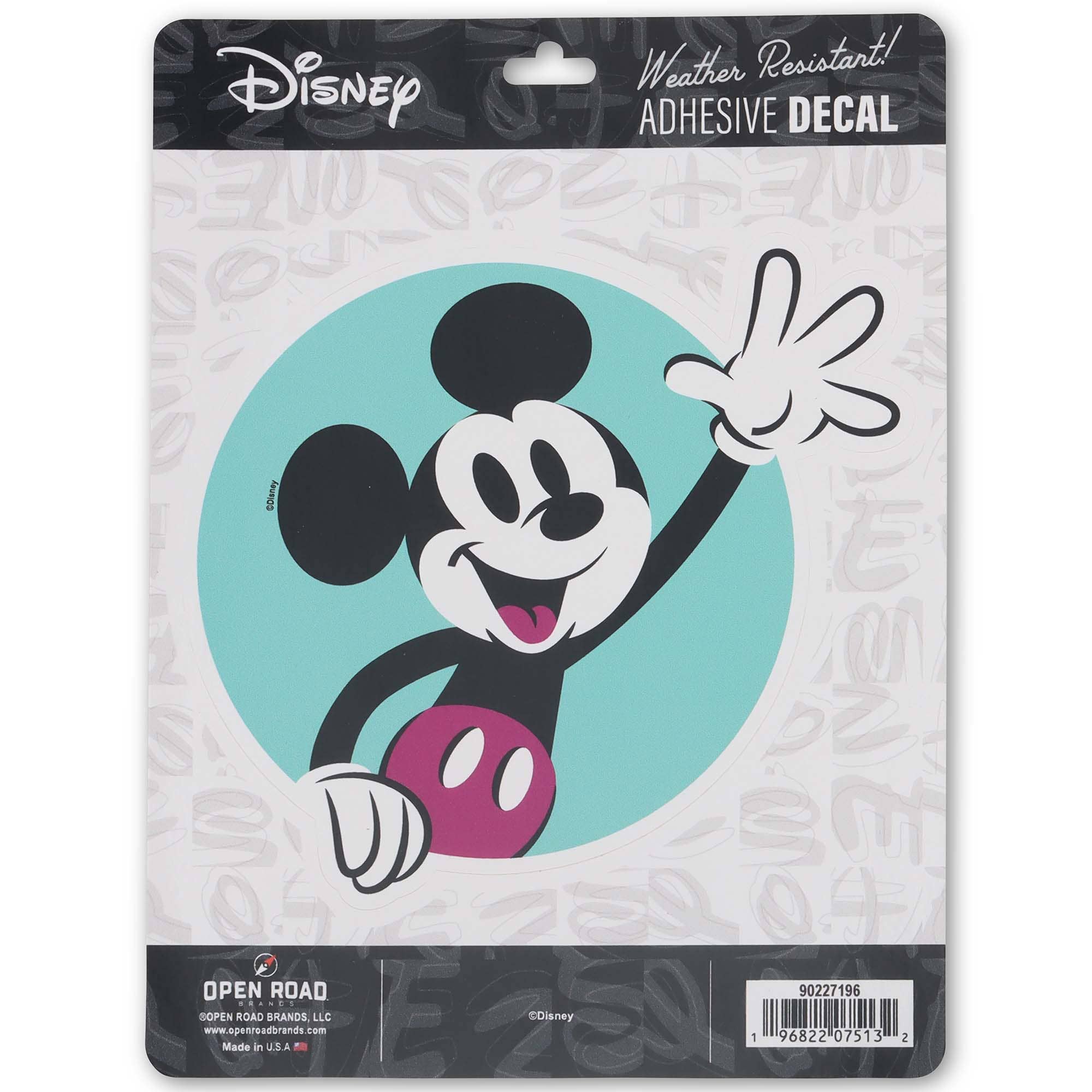 Open Road Brands, LLC - Wholesale Sticker - Disney Mickey Mouse Waving Adhesive Decal0