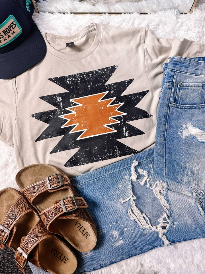 ZZ Threadz - Wholesale Screen Printed T-Shirt - Women's - Aztec Western Graphic Tee