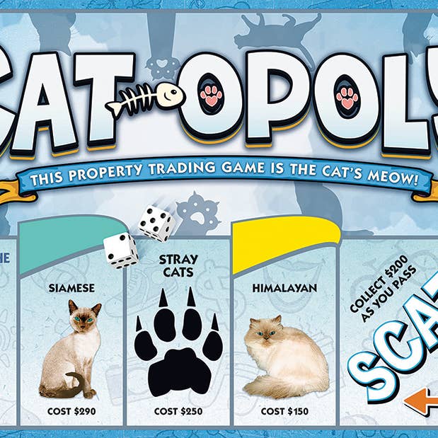 Outset Games and Cobble Hill Puzzles - Wholesale Board Game - Cat-Opoly (new design) Board Game, by Late for the Sky0