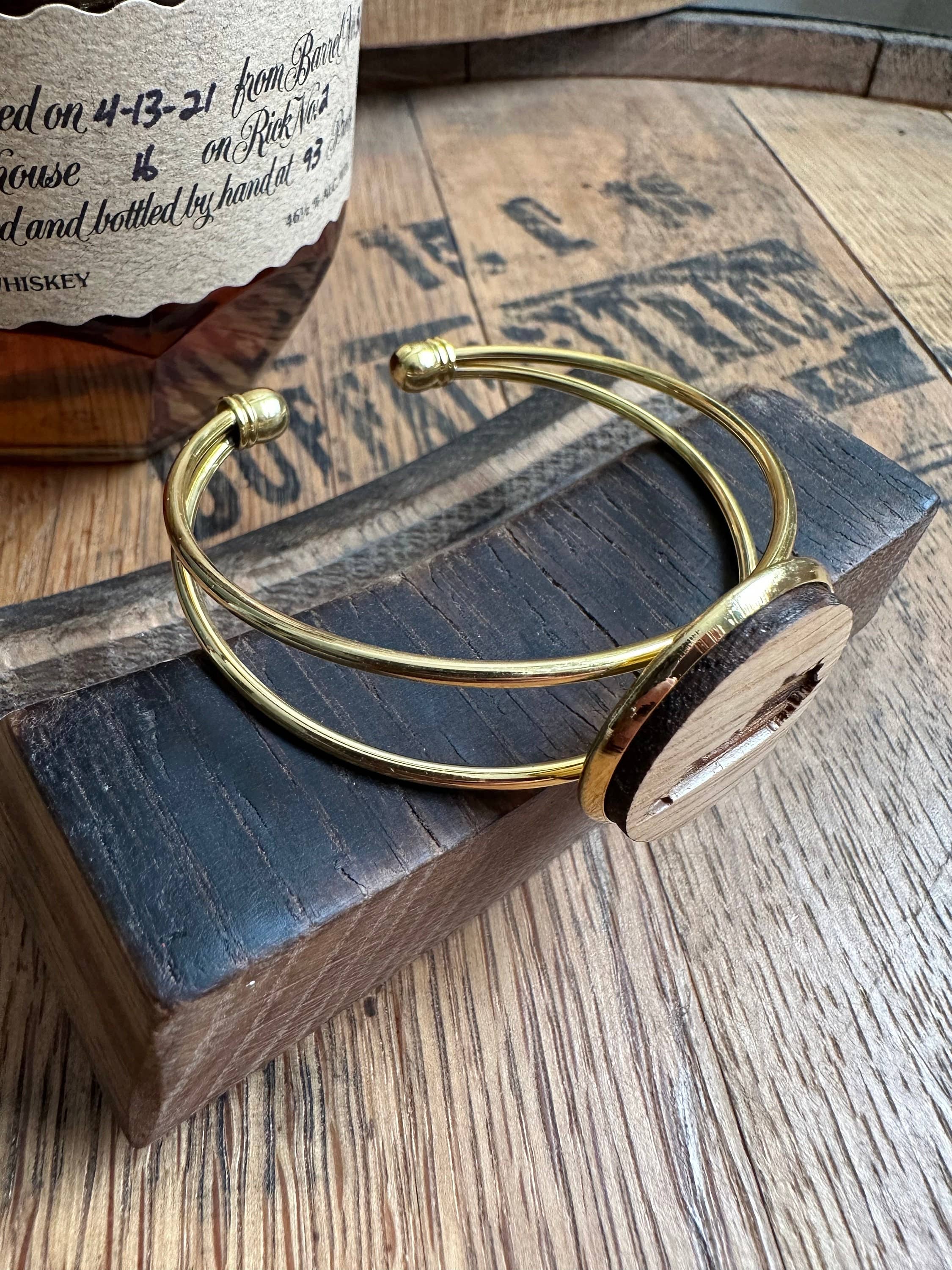 TWWKY - Wholesale Cuff Bracelet - Kentucky Bourbon Barrel Gold Cuff Bracelet6