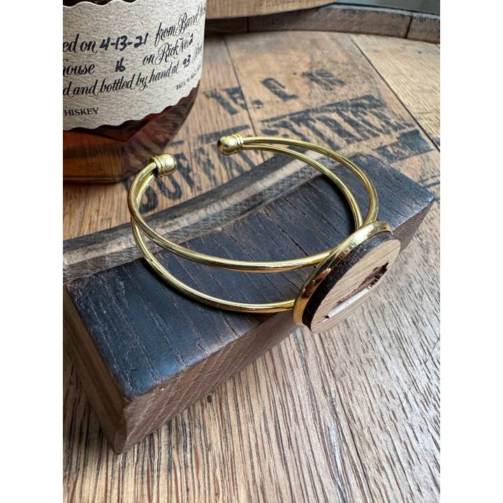 TWWKY - Wholesale Cuff Bracelet - Kentucky Bourbon Barrel Gold Cuff Bracelet6