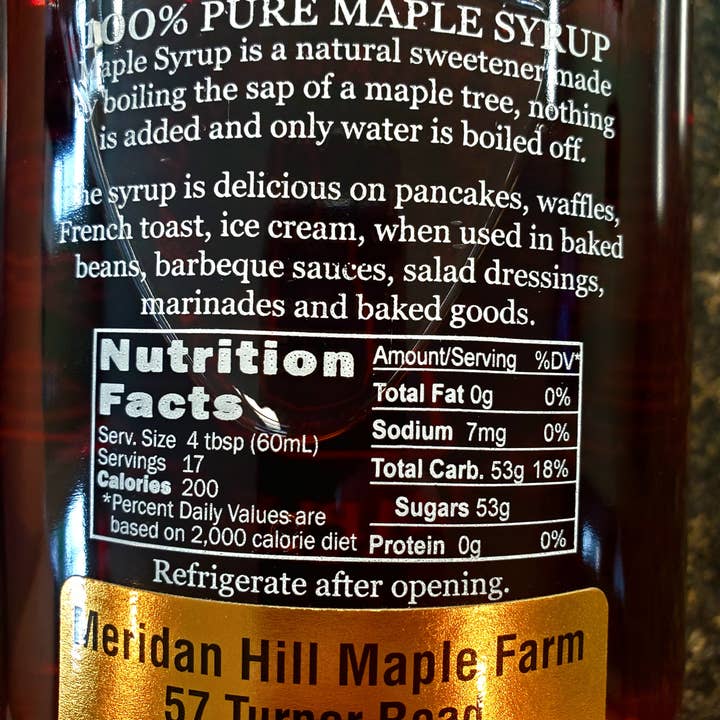 Meridan Hill Maple Farm - Wholesale Maple Syrup - Pure Organic NH Maple Syrup in NH Glass Bottle (Gallon)