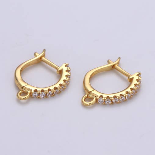 Orecchini in oro cubico da 24 carati, riempiti con un solo tocco, con chiusura a leva aperta, 16 x 13 mm, senza nichel, senza piombo, per creare ciondoli per la vendita all'ingrosso da parte di Aim Eternal