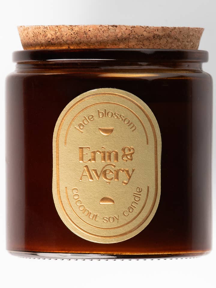 Jade Blossom Affirmation Candle for wholesale by Erin & Avery