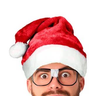 Plush Red Velvet Christmas Santa Hat with White Cuffs for wholesale by Windy City Novelties