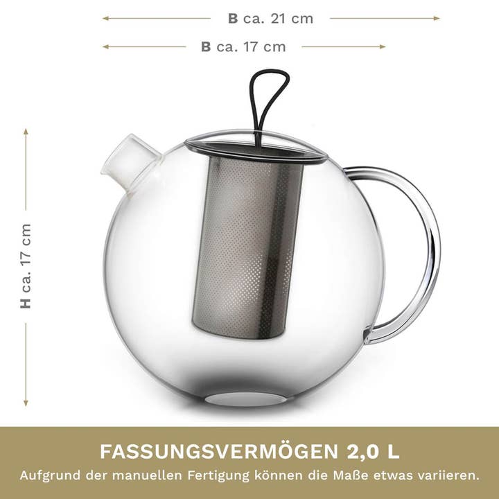 Creano – wholesale Tea pot – Jumbo teapot 2.0 l with metal strainer5