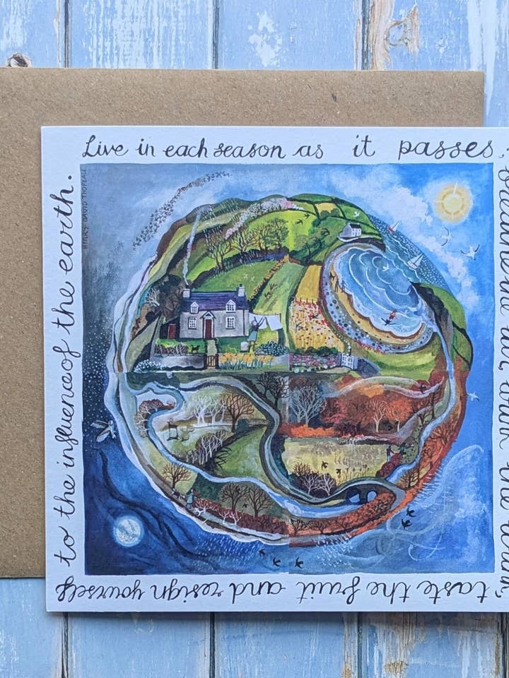 Live in Each Season Square Greetings Card for wholesale by Driftwood Designs