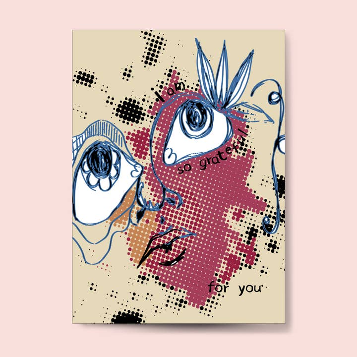 Grateful for You Greeting Card for wholesale by Stoodles