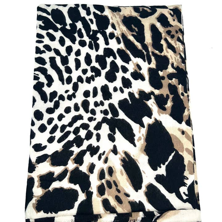LINETA - Wholesale Scarf - Women's - LL-3 Thick Scarf with Leopard Pattern9