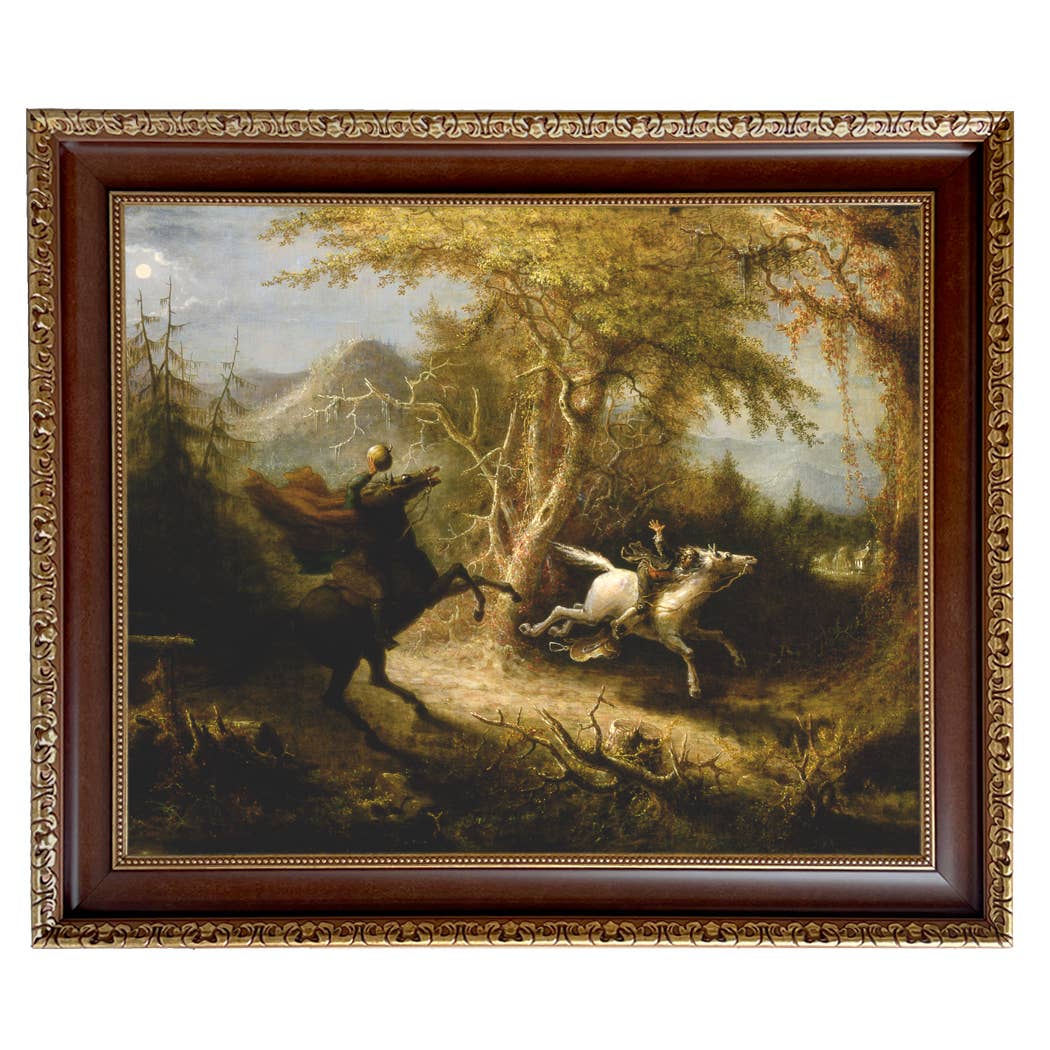 Madison Bay Co. - Historical Home Decor Reproductions - Wholesale Schilderen/Tekenen - Schilderijafdruk van de Ruiter zonder Hoofd die Ichabod Crane Achtervolgt85