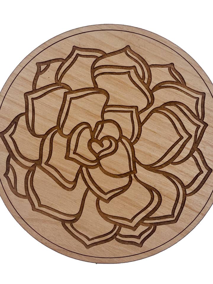 Sous-verre Succulent 2 Bois pour la vente par Woodcutts Inc.