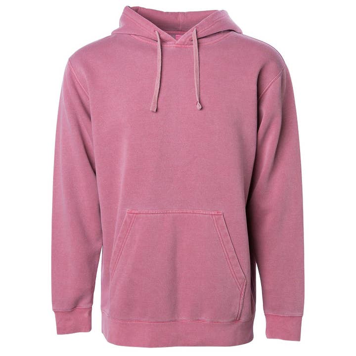 EWC 045BG Burgundy Pigment Dyed Hoodie for wholesale by Ethan Williams