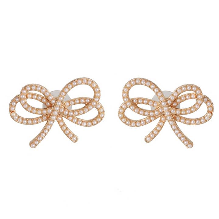 SET Pearl Mini Ribbon Earrings - E21 for wholesale on Faire