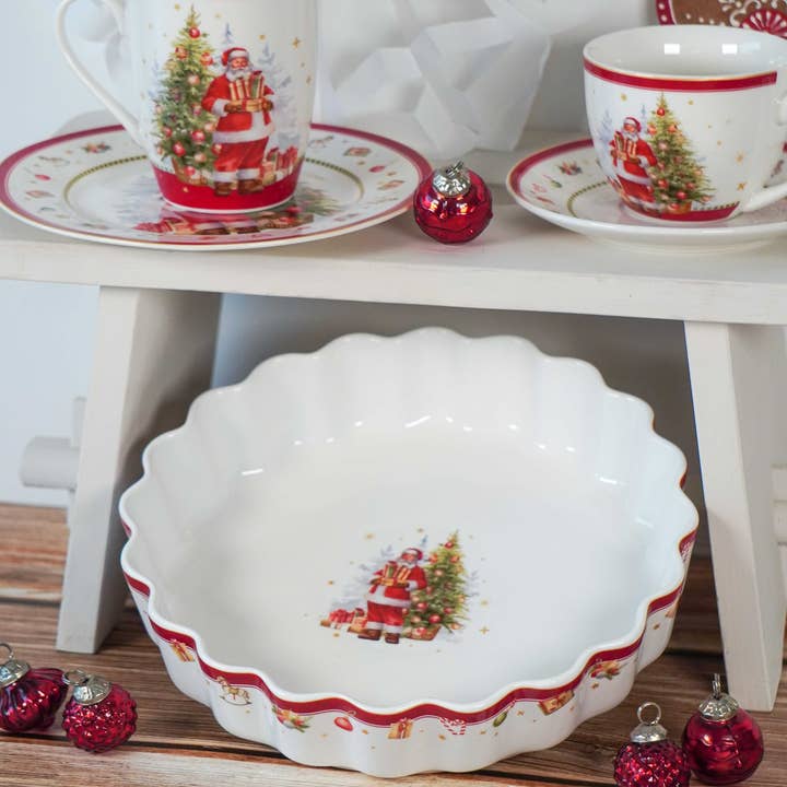 Isabelle Rose - Wholesale Baking Dish - Porcelain baking dish Happy Santa 24,5 x 5,5 cm Isabelle Ros