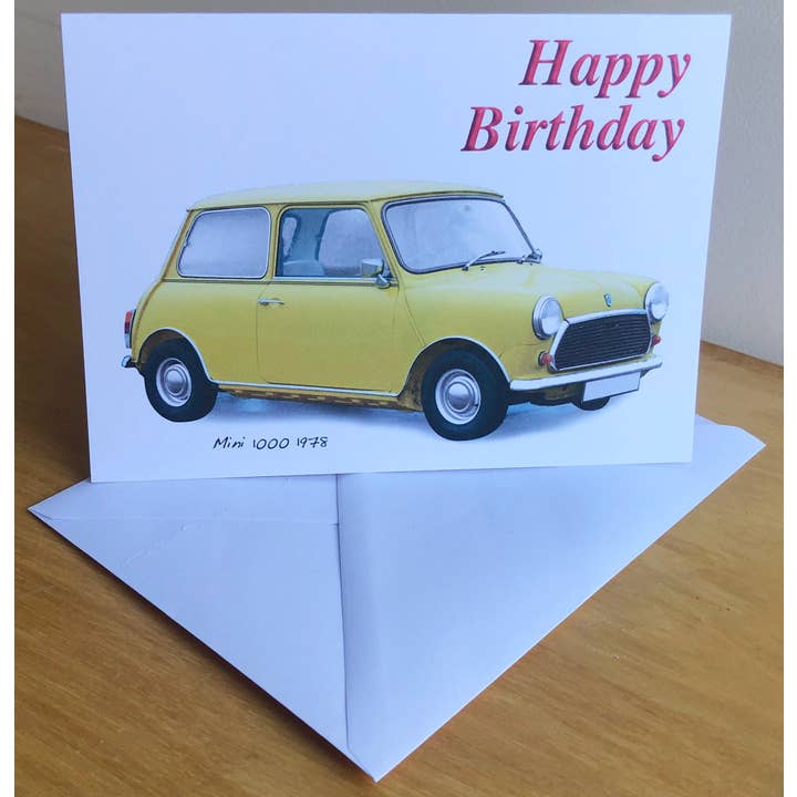 Mini 1000 1978 (Yellow) - 5x7" Birthday or Blank Greeting Ca for wholesale by Witherden's Workshop