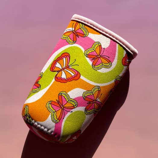 GREEN BUTTERFLIES SLIM CAN SLEEVE for wholesale by Clay Meadow