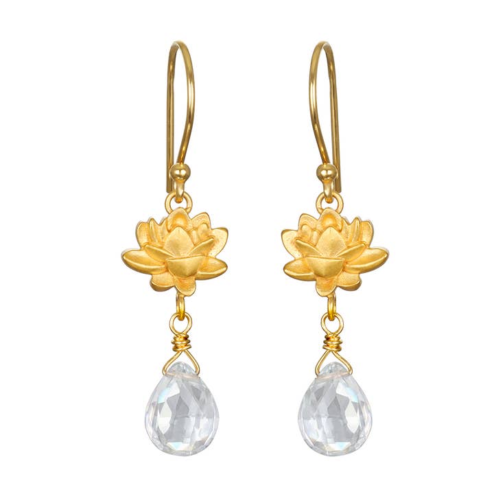 Spiritual Journey Lotus Crystal Earring for wholesale by Satya Jewelry