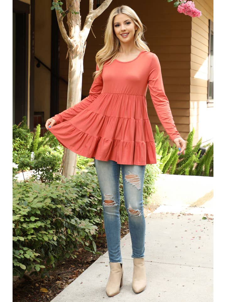 You & Me - Vendita all'ingrosso Tunica - Donna - YMT20005V-SOLID TOP A MANICHE LUNGHE A STRATI17