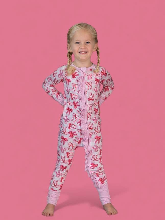 Dream Big Little Co. - Wholesale Jumpsuit - Baby - BOW CHECKERED CHARM DREAM RUFFLE ROMPER4