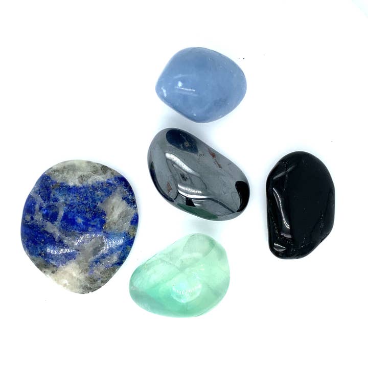 BraShiDa - Venta al por mayor Piedras/cristales espirituales - Set de protección con sodalita, fluorita y angelita1