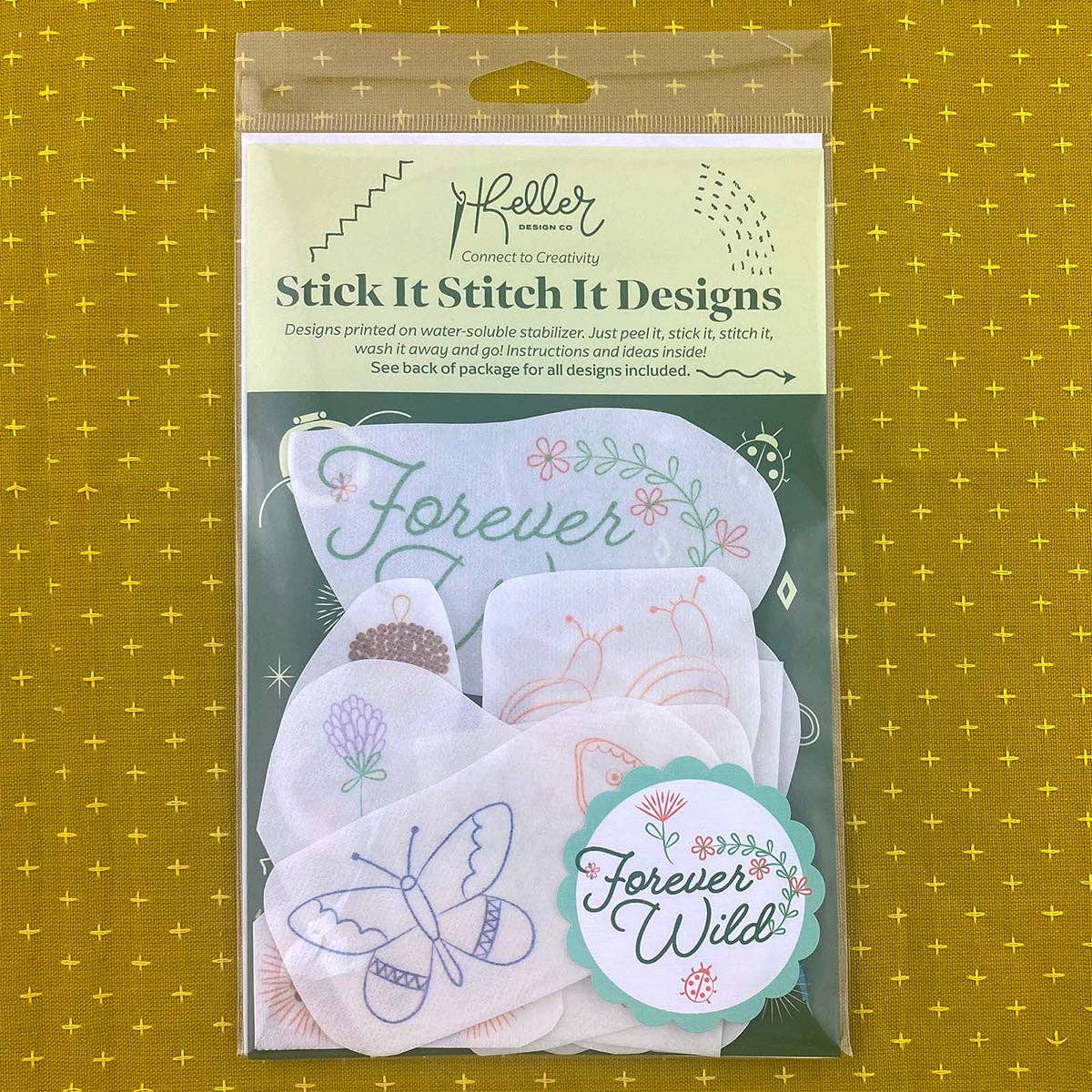 Keller Design Co. - Wholesale Embroidery/Cross Stitch Supplies - Stick It Stitch It Water Soluble Embroidery Patterns-Forever Wild4