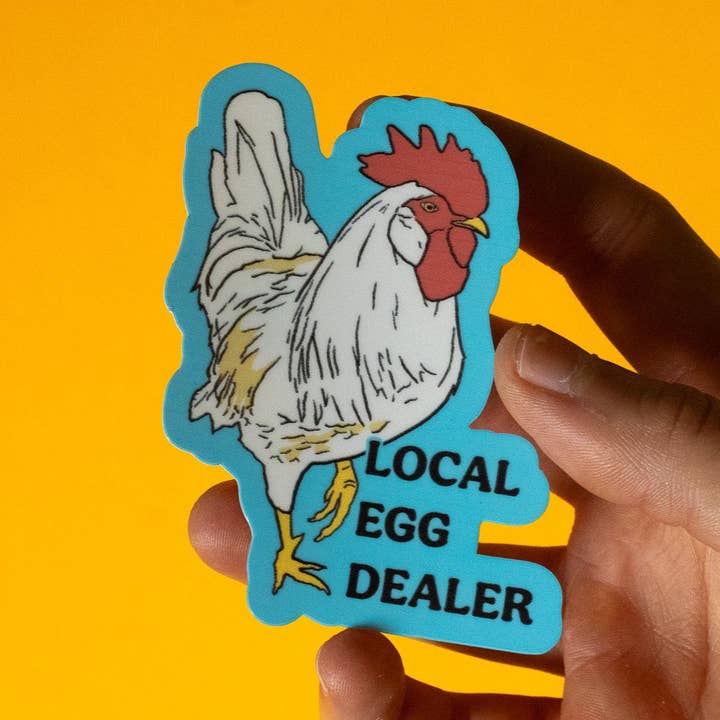 Lokal äggförsäljare kyckling vinylklistermärke för wholesale av Doctor Scribble