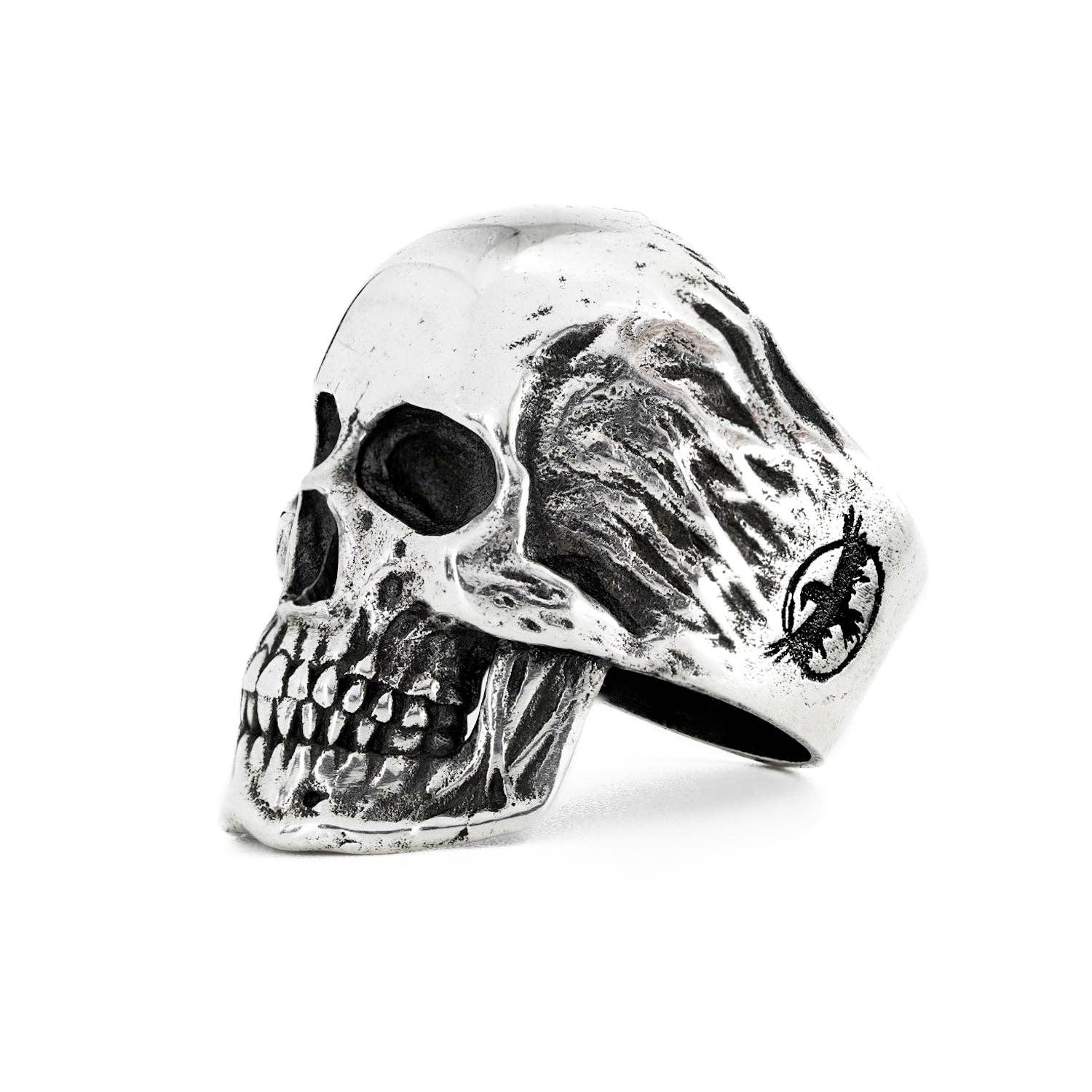 Black Feather Design – wholesale Cocktail/statement ring – Full Skull0