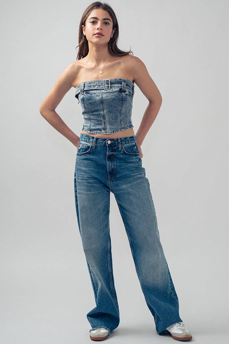 Fashion Week - Wholesale Corset - Women's - Vintage Vibes Denim Corset Top2