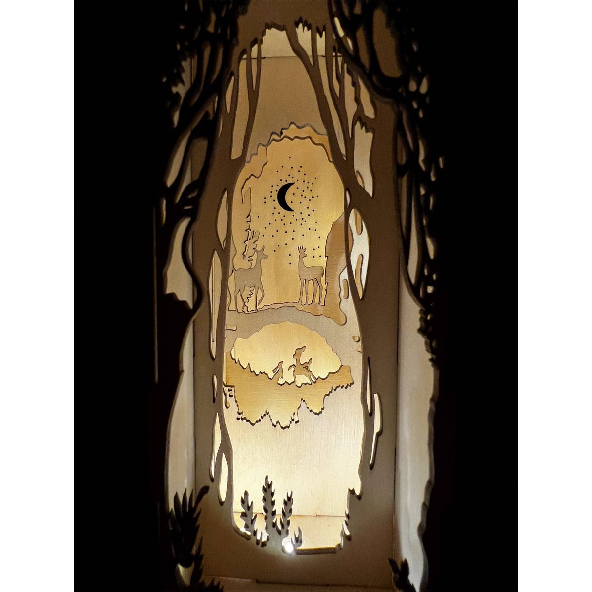 Squirrel Tacos Papercuts - Wholesale Bookend - Fantasy Book Nook Lighting - Deer in the Woodland Forest5