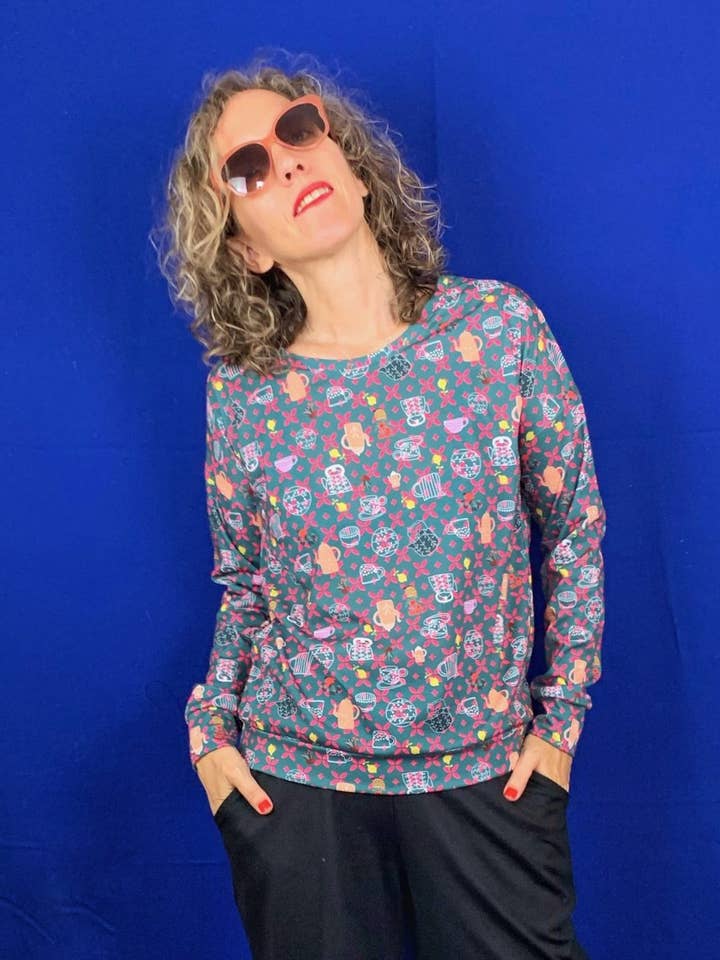 Emily T-shirt - 5 o'clock tea print for wholesale by La Compiano