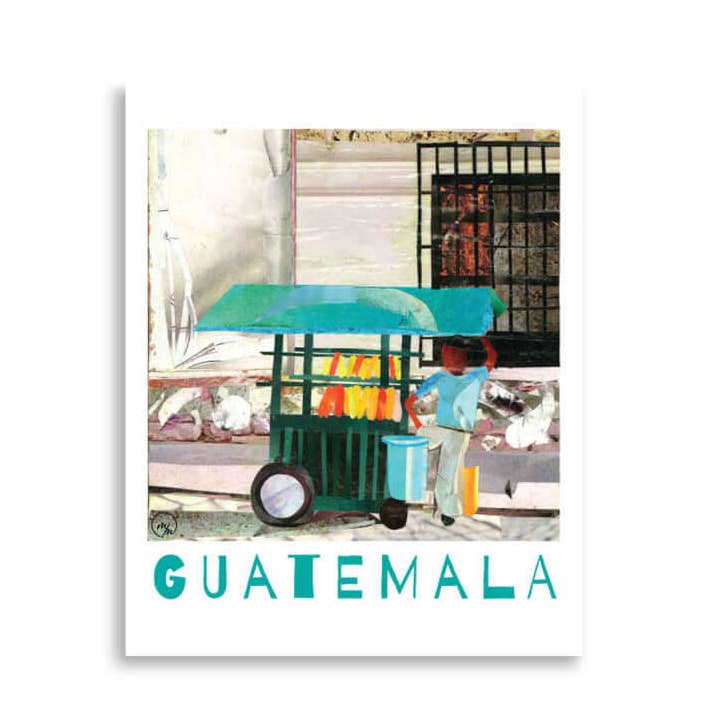 Antigua, Guatemala Collage Art Poster for wholesale by more the merrlier